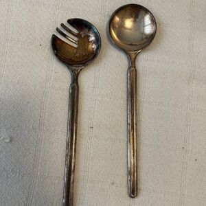 VTG Modern silver plated zing salad tongs, by A.E.P. Zinc Italy